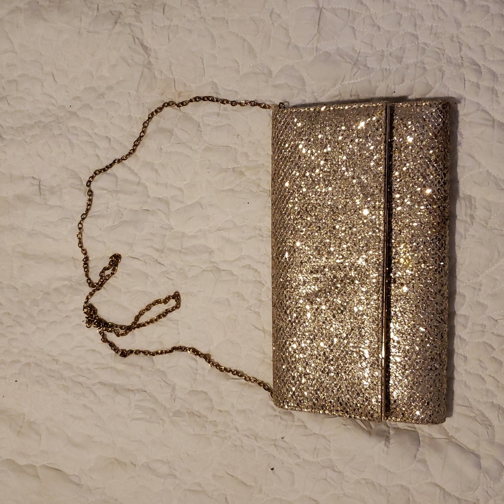 Gold Glitter Sparkly Clutch Bag